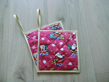 Topflappen Weihnachten Pink
